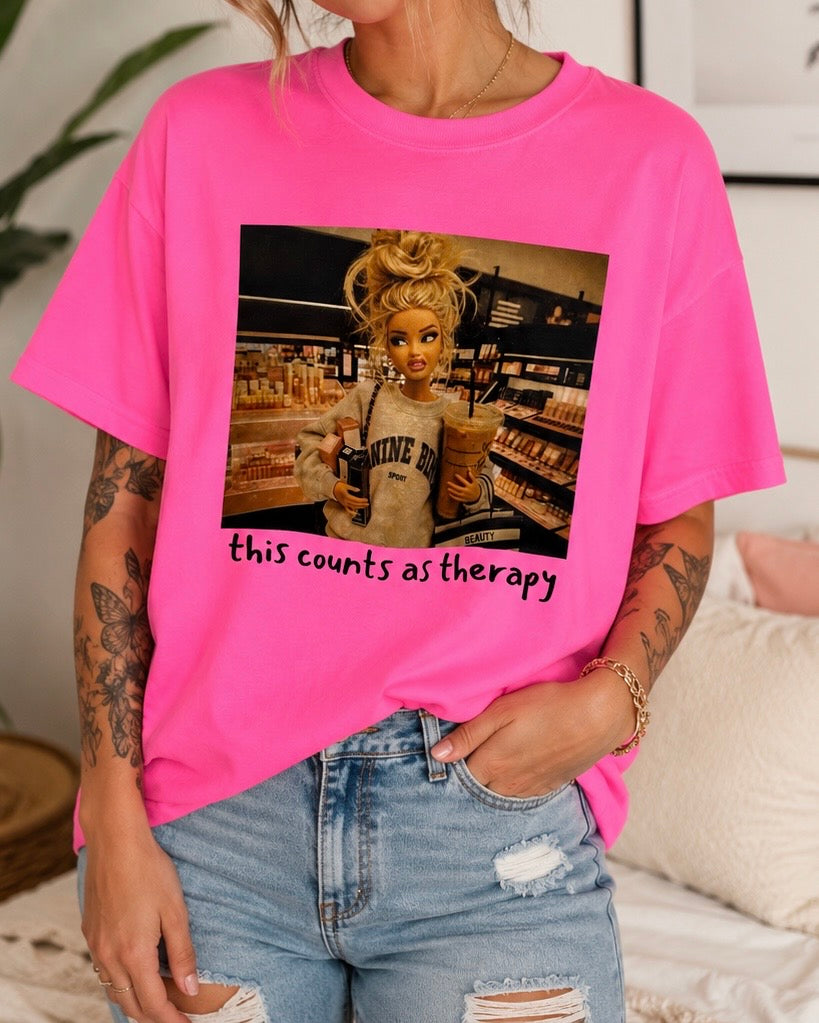 Barbie Retail Therapy Hot Pink Tee