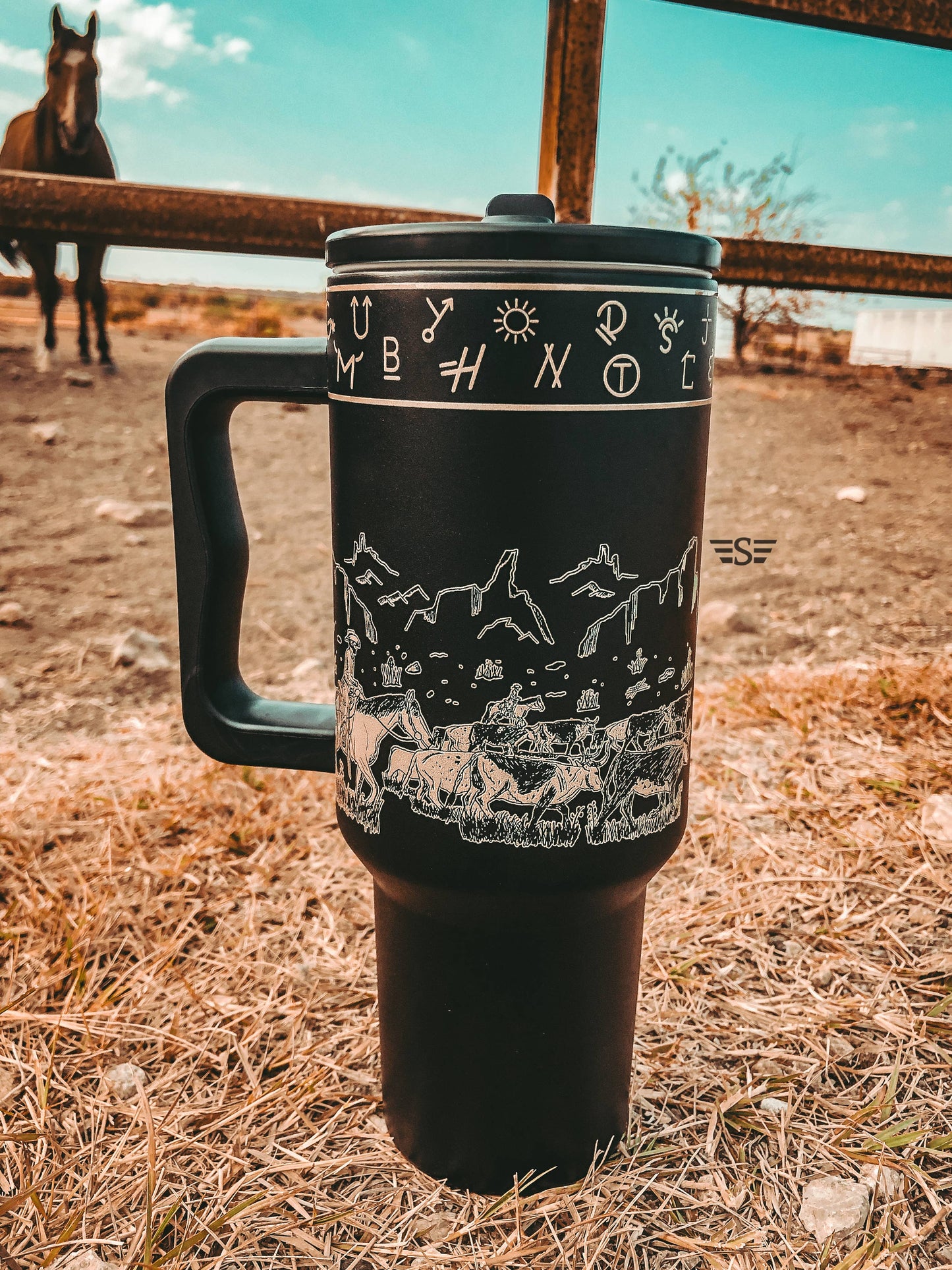 Cattle Drive 40oz Tumbler: Black