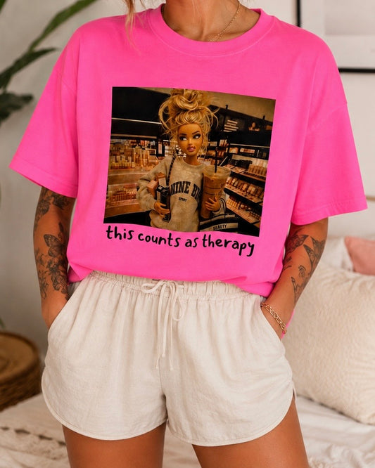 Barbie Retail Therapy Hot Pink Tee