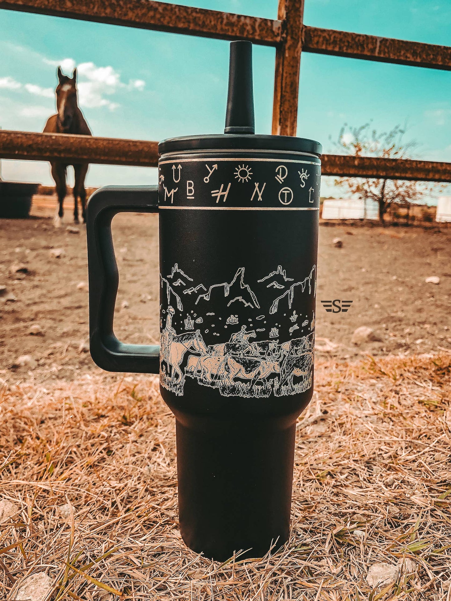Cattle Drive 40oz Tumbler: Black