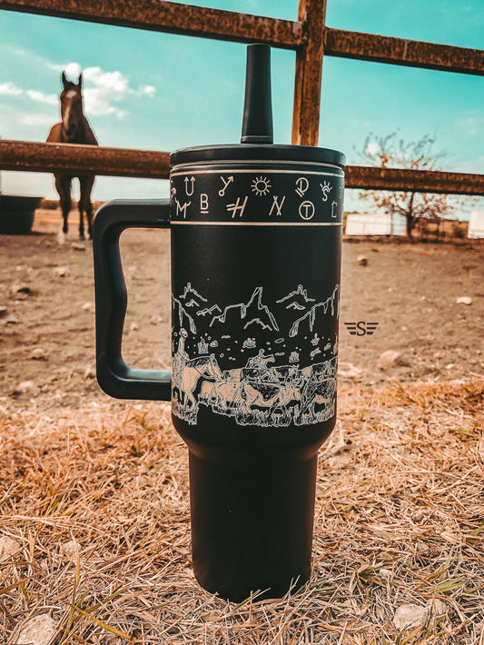 Cattle Drive 40oz Tumbler: Black