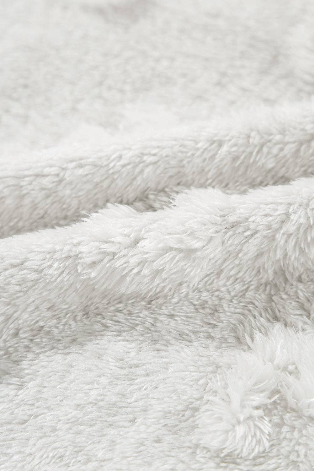 Leopard Textured Fleece Top and Shorts Set: Light Grey